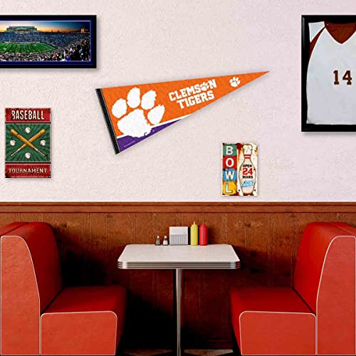 College Flags & Banners Co. Clemson Tigers Pennant Full Size Felt - 757 Sports Collectibles