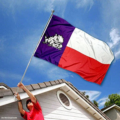 College Flags & Banners Co. TCU Horned Frogs Texas State Flag - 757 Sports Collectibles