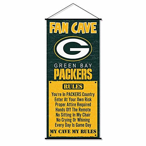 WinCraft Green Bay Packers Man Cave Fan Banner Wall Door Scroll - 757 Sports Collectibles