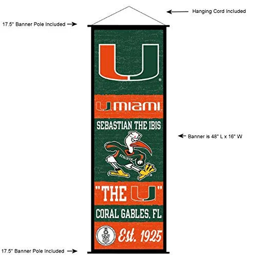 Miami Hurricanes Banner and Scroll Sign - 757 Sports Collectibles