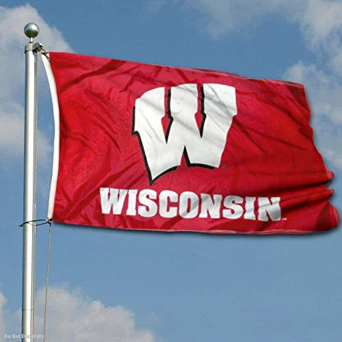 College Flags & Banners Co. Wisconsin Badgers Double Sided Flag - 757 Sports Collectibles