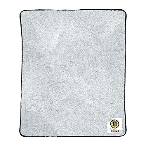 Northwest NHL Soft Two Tone Sherpa Throw, 50" x 60" Blanket, Officially Licensed Throw for Bedding, or Sofa, Frosty Fleece Cover (Boston Bruins - Black,) - 757 Sports Collectibles