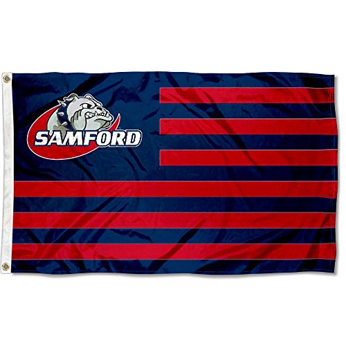 College Flags & Banners Co. Samford Bulldogs Stars and Stripes Nation Flag - 757 Sports Collectibles