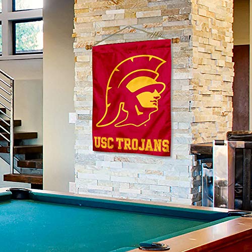 USC Trojans Trojan Head Banner with Hanging Pole - 757 Sports Collectibles