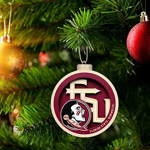YouTheFan NCAA Florida State Seminoles 3D Logo Series Ornament - 757 Sports Collectibles