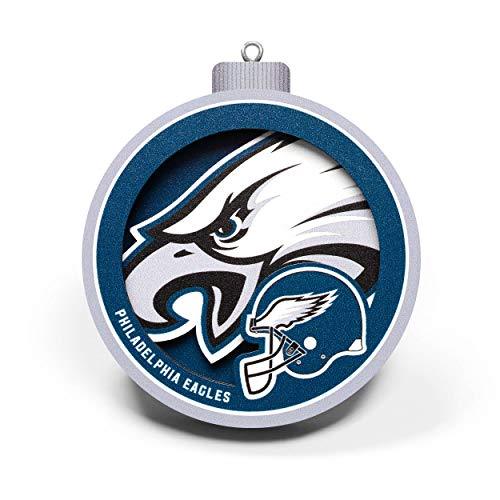 YouTheFan NFL Philadelphia Eagles 3D Logo Series Ornament, team colors - 757 Sports Collectibles