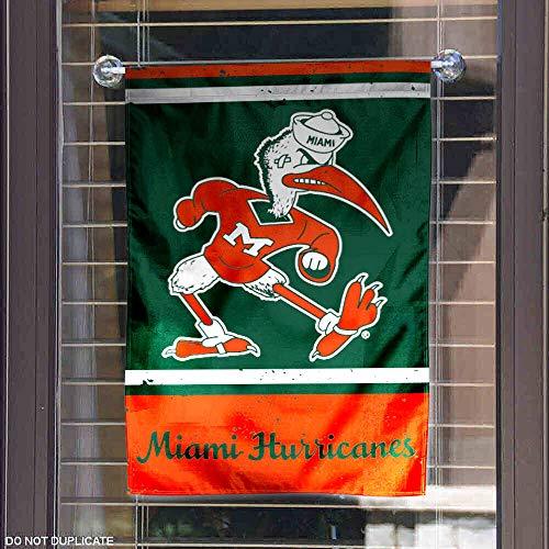 WinCraft Miami Canes Throwback Vintage Retro Garden Flag - 757 Sports Collectibles