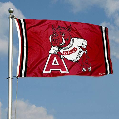 College Flags & Banners Co. Arkansas Razorbacks Vintage Retro Throwback 3x5 Banner Flag - 757 Sports Collectibles