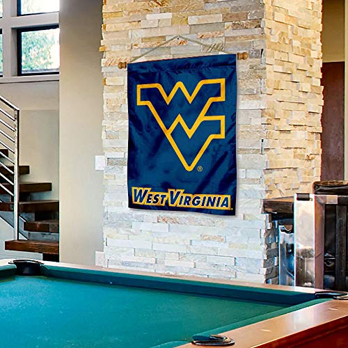 West Virginia Mountaineers Banner with Hanging Pole - 757 Sports Collectibles