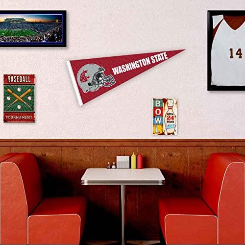 College Flags & Banners Co. Washington State Cougars Football Helmet 12" X 30" Pennant - 757 Sports Collectibles