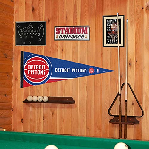 WinCraft Detroit Pistons Pennant Full Size 12" X 30" - 757 Sports Collectibles