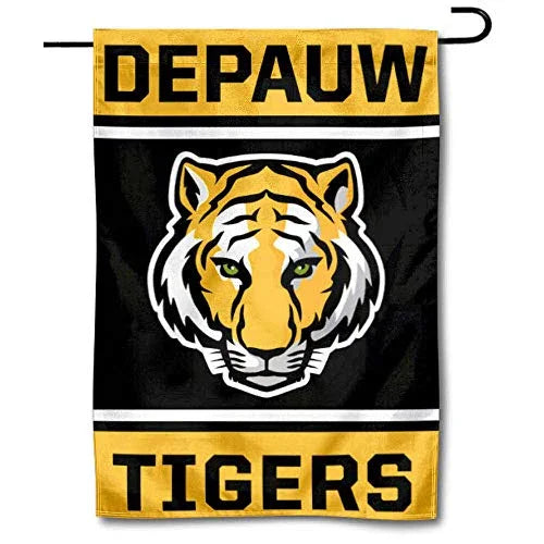 College Flags & Banners Co. DePauw Tigers Double Sided Garden Flag - 757 Sports Collectibles