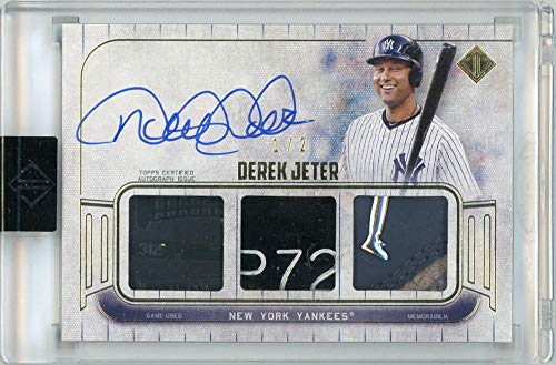 Derek Jeter 2020 Topps Transcendent Captain Final Season Triple Patch Autograph 1/2 - 757 Sports Collectibles