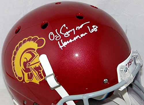 O. J. Simpson Autographed USC Trojans F/S Schutt Helmet W/ Heisman- JSA W Auth - 757 Sports Collectibles