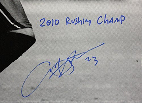 Arian Foster Autographed 20x24 BW w/ Color Insc Canvas- JSA Authenticated - 757 Sports Collectibles