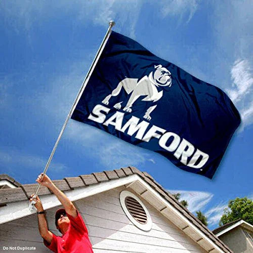 College Flags & Banners Co. Samford Bulldogs New Logo Flag - 757 Sports Collectibles