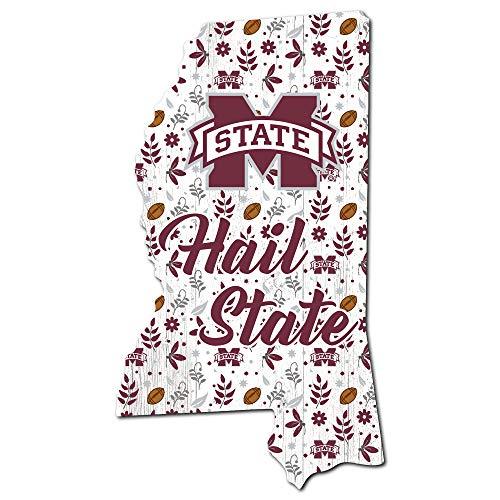 Fan Creations NCAA Mississippi State Bulldogs Unisex Mississippi State University Floral State Sign, Team Color, 12 inch - 757 Sports Collectibles
