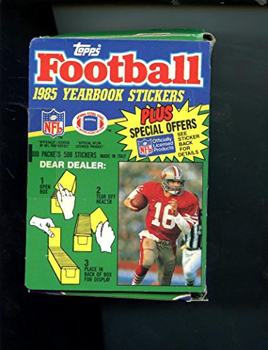 1985 Topps Football Yearbook Stickers Card Set Wax Pack Box FACTORY SEALED
