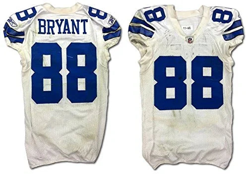 Cowboys Dez Bryant Game Worn White Reebok Road Jersey 12/4/2011 Photo Matched - 757 Sports Collectibles