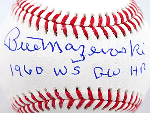 Bill Mazeroski Autographed Rawlings OML Baseball W/1960 WS GW HR-JSA W Blue - 757 Sports Collectibles