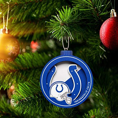YouTheFan NFL Indianapolis Colts 3D Logo Series Ornament - 757 Sports Collectibles