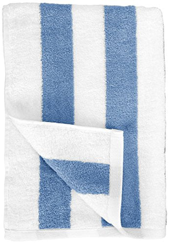 Amazon Basics Cabana Stripe Beach Towel - 2-Pack, Sky Blue - 757 Sports Collectibles