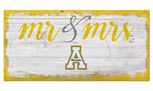 Fan Creations NCAA Appalachian State Mountaineers Unisex Appalachian State Script Mr & Mrs Sign, Team Color, 6 x 12 - 757 Sports Collectibles