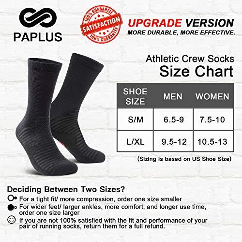 PAPLUS Compression Athletic Crew Socks (6 Pairs) for Men & Women - 757 Sports Collectibles
