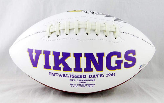 Adrian Peterson Autographed Minnesota Vikings Logo Football- Beckett Auth - 757 Sports Collectibles