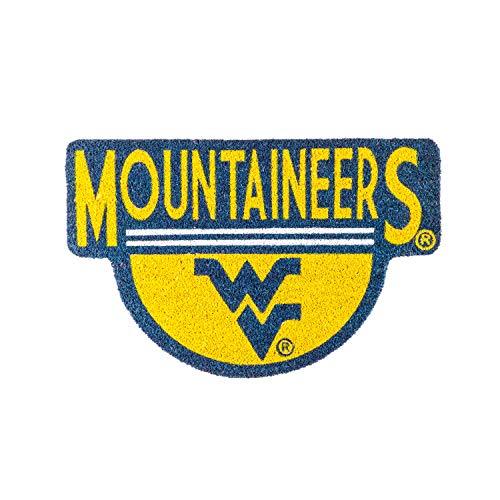 Team Sports America Officially Licensed NCAA Fan Gear West Virginia University, Shaped Coir Door Mat Floor Mat Sports Accessories and Gift for Home Office and Fan Cave - 757 Sports Collectibles