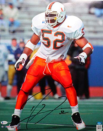 Ray Lewis Autographed Miami Hurricanes 16x20 Close Up Photo- Beckett W Black - 757 Sports Collectibles
