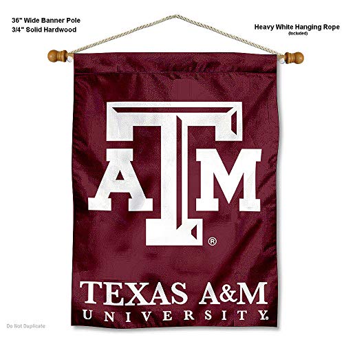 Texas A&M Aggies Banner with Hanging Pole - 757 Sports Collectibles
