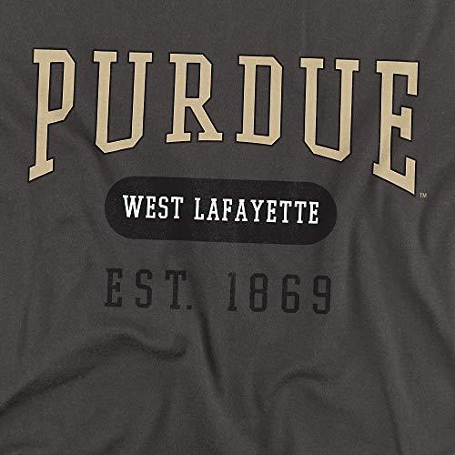 Purdue University Official Est. Date Unisex Adult T-Shirt, Charcoal, Medium - 757 Sports Collectibles