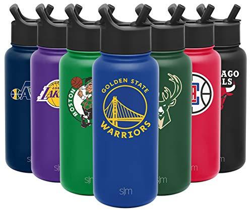 Simple Modern NBA Golden State Warriors 32oz Water Bottle with Straw Lid Insulated Stainless Steel Summit - 757 Sports Collectibles