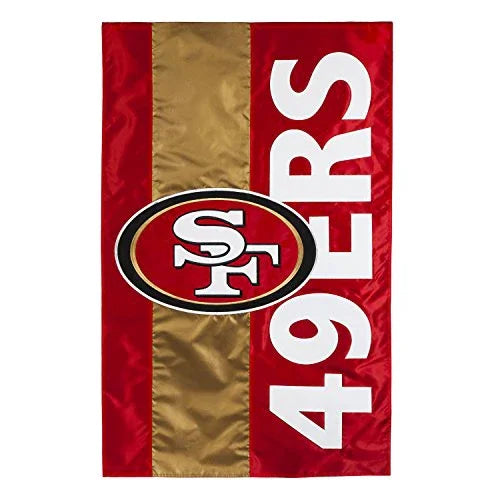 Team Sports America NFL San Francisco 49ers Embroidered Logo Applique Garden Flag, 12.5 x 18 inches Indoor Outdoor Double Sided Decor for Football Fans - 757 Sports Collectibles