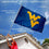 West Virginia Mountaineers Blue Flag with Pole and Bracket Kit - 757 Sports Collectibles