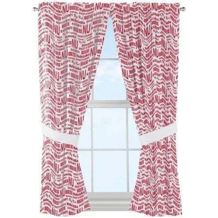 NCAA Nebraska Cornhuskers "Anthem" Window Curtain Panels - Set of 2 - 36" x 48" - 757 Sports Collectibles