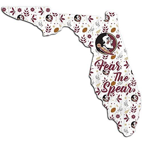 Fan Creations NCAA Florida State Seminoles Unisex Florida State Floral State Sign, Team Color, 12 inch - 757 Sports Collectibles