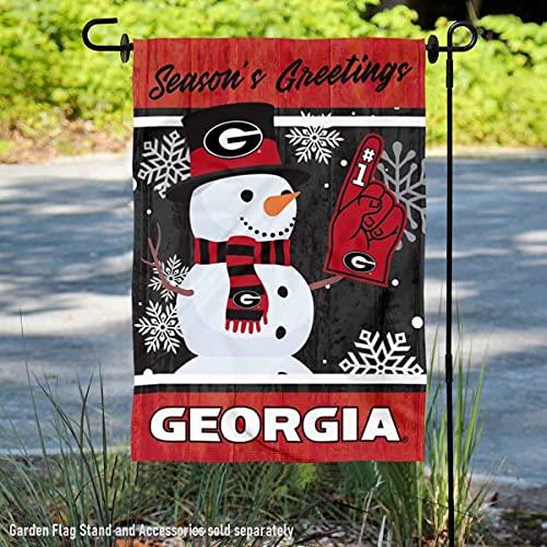 Georgia Bulldogs Holiday Winter Snow Garden Banner Flag - 757 Sports Collectibles