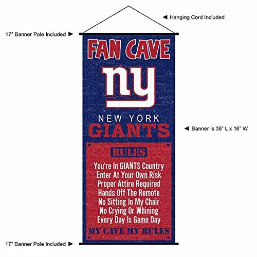 WinCraft New York Giants Man Cave Fan Banner Wall Door Scroll - 757 Sports Collectibles