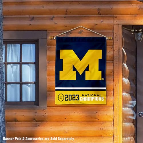 Michigan Team University Wolverines Football National 2023 Champions House Banner Flag - 757 Sports Collectibles