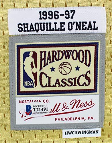 Lakers Shaquille O'Neal Authentic Signed Gold 96-97 M&N HWC Swingman Jersey BAS - 757 Sports Collectibles