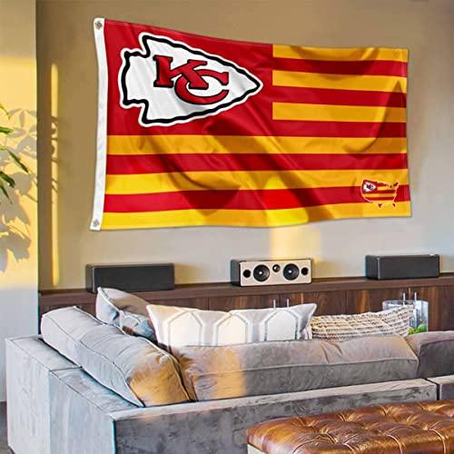 WinCraft Kansas City Chiefs USA American Nation Stripes 3x5 Grommet Flag - 757 Sports Collectibles