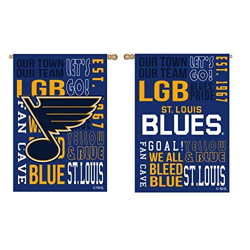 Team Sports America St Louis Blues Fan Rules House Flag - 28 x 44 Inches - 757 Sports Collectibles