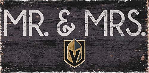 Fan Creations NHL Vegas Golden Knights Unisex Vegas Golden Knights Mr. & Mrs. Sign, Team Color, 6 x 12 - 757 Sports Collectibles