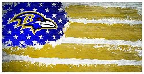 Fan Creations NFL Baltimore Ravens Unisex Baltimore Ravens Flag Sign, Team Color, 6 x 12 - 757 Sports Collectibles
