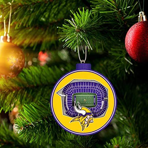 NFL Minnesota Vikings - U.S. Bank Stadium 3D StadiumView Ornament3D StadiumView Ornament, Team Colors, Large - 757 Sports Collectibles