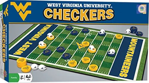 MasterPieces NCAA West Virginia Mountaineers Checkers Board Game , 13" x 21" - 757 Sports Collectibles