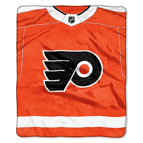 NORTHWEST NHL Philadelphia Flyers Raschel Throw Blanket, 50" x 60", Jersey - 757 Sports Collectibles