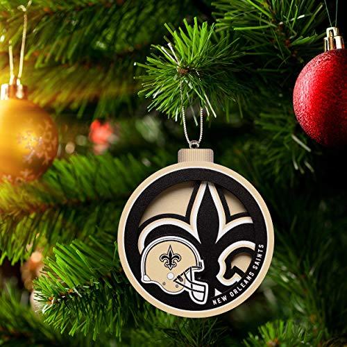 YouTheFan NFL New Orleans Saints 3D Logo Series Ornament, team colors - 757 Sports Collectibles